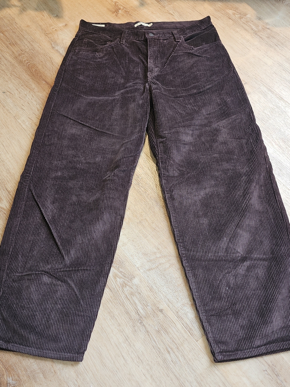 Levi's Premium Baggy Dad corduroy pants brown chocolate shade 31x30 Women NWOT